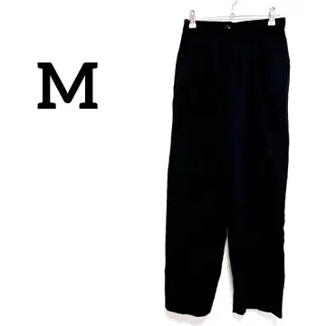 여성용 블랙 와이드 팬츠 [ M ] 심플한 아름다운 실루엣