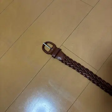 브라운 가죽 웨빙 벨트