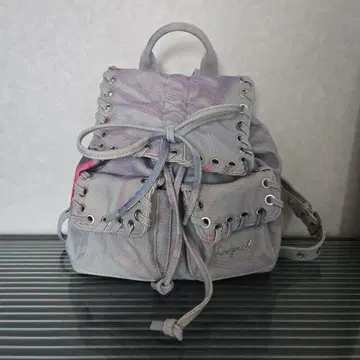 Desigual 레이스업 백팩 그레이 핑크