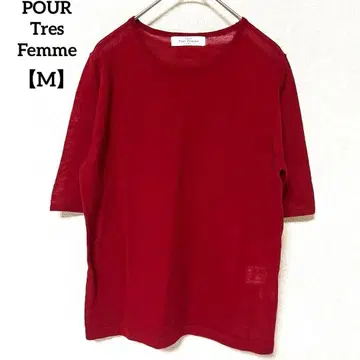 풀 트레팜 [ M ] 선명한 레드 썸머 니트 티셔츠