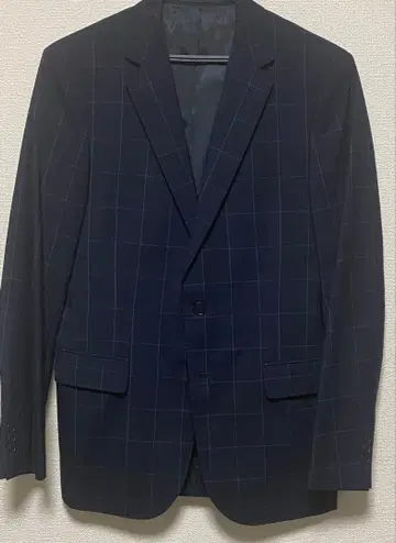 UNITED ARROWS 네이비 체크 비즈니스 정장 상하의 세트