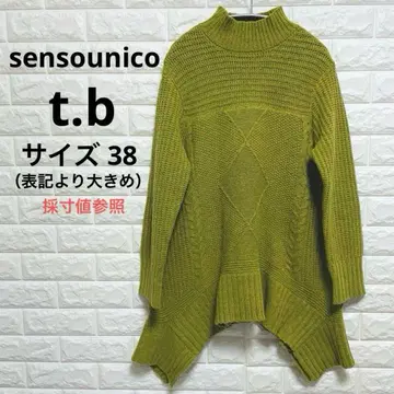 센소유니코 t.b 변형 디자인 니트 38 풀오버 그린 계열