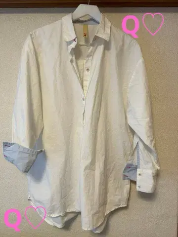 Q 화이트 긴팔 셔츠 M 사이즈