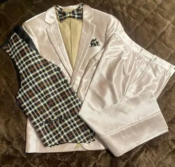 베이지 핑크 새틴 턱시도 S 사이즈