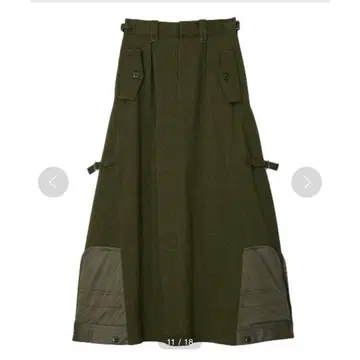 Ameri MILITARY INVERTED SKIRT 롱 스커트