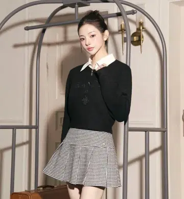 randy 백 레이스업 니트탑