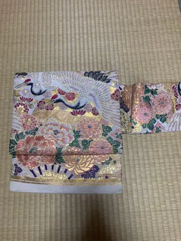 새상품급 앤티크 나고야 오비 학과 꽃 무늬 설날 파티