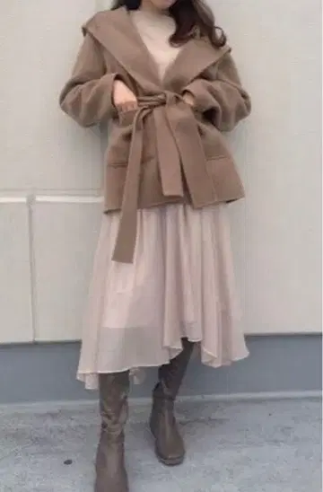 snidel 후드 부착 미들 가운 코트 사이즈 F