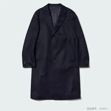 울 캐시미어 체스터 코트 S NAVY