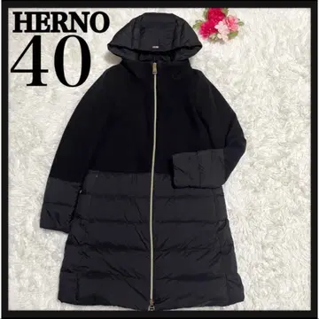 [ 인기 모델 ] 헤르노 HERNO 이소재 절개 후드 부착 롱 다운 코트