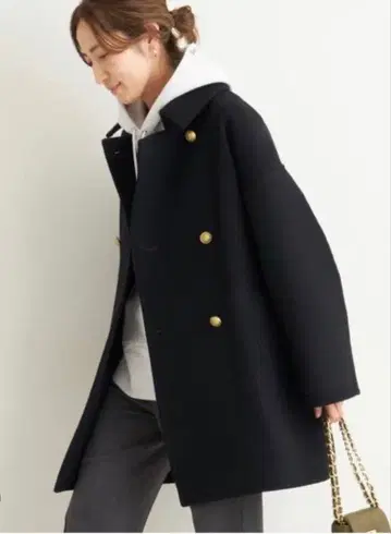 프레임워크 Super 100 더블 크로스 P코트 36 네이비