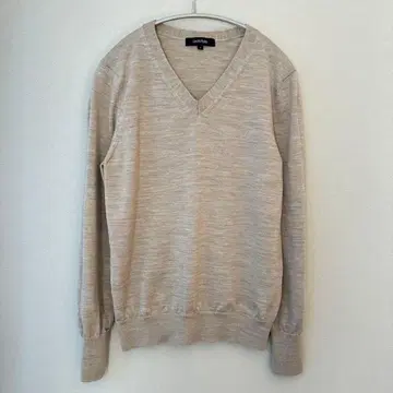 언타이틀 Untitled 베이지 V넥 긴팔 니트 빅 사이즈 2LT
