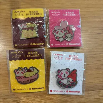 사쿠라 팬더 콜라보 핀 배지 마이멜로디 폼폼푸딩