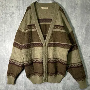 빈티지 모헤어 니트 가디건 브라운 계열