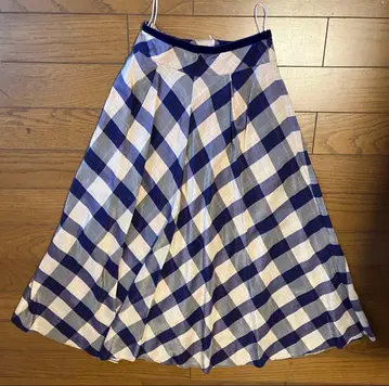 forte_forte 체크 무늬 플레어 스커트