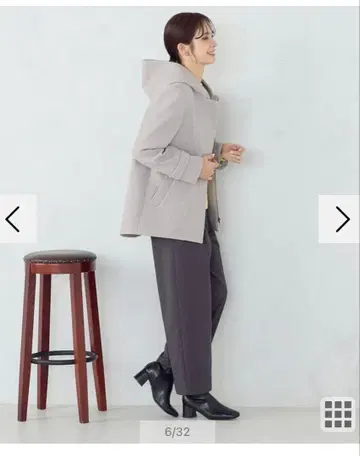 COMME CA ISM 후드 부착 자켓 사이즈 9 그레이