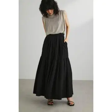 스타일 믹서 크러쉬 나일론 캉캉 스커트 BLACK