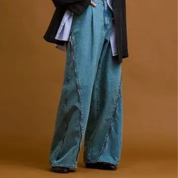 soerte 3way 사이드 지퍼 배기 데님 팬츠