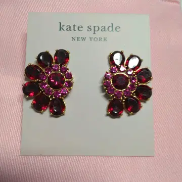 새상품급 중고 kate spade 플라워 귀걸이 빨간색 핑크