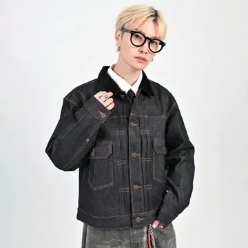 코듀로이 컬러 리지드 데님 자켓 L2155 L (black) 지저인