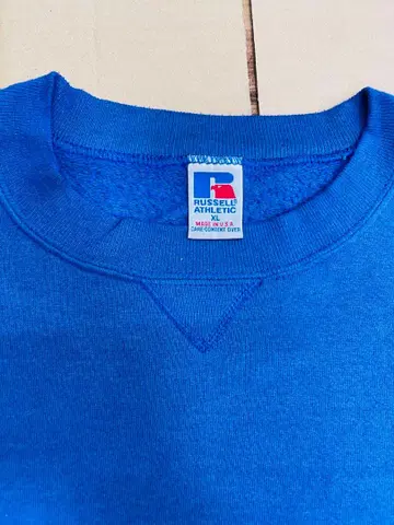 90s USA제 XL 전면 V 양면 프린트 러셀 빈티지 맨투맨