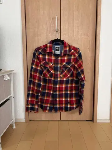 지스타 로우 플란넬 셔츠 S 사이즈 체크 무늬