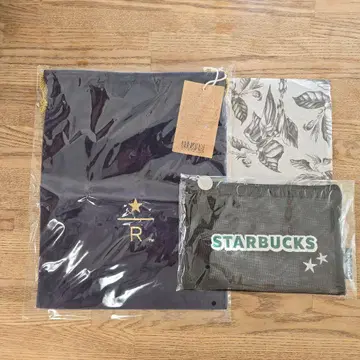 스타벅스 리저브 드로우 스트링 파우치 네이비 L, 자수 파우치 블랙