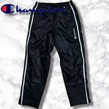 y2k Champion 챔피온 블랙 사이드 스트라이프 팬츠 로고 자수
