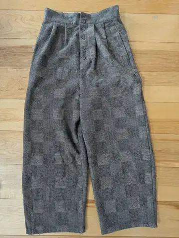 Samansa Mos2 체크 무늬 와이드 팬츠