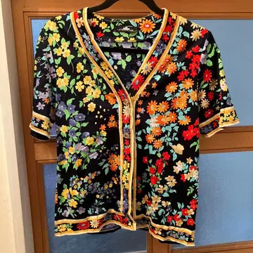 LEONARD 꽃무늬 가디건 블랙