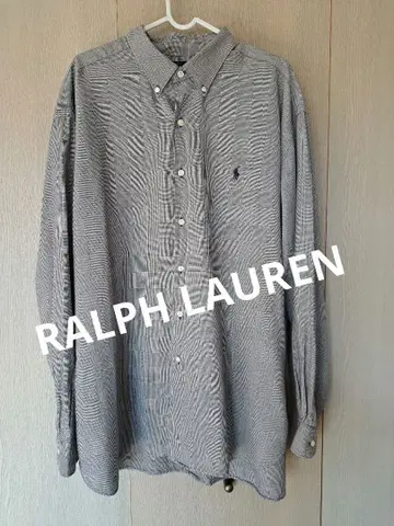 랄프 로렌 긴팔 셔츠 그레이 체크 무늬