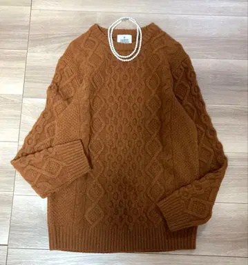 새상품급 그린 라벨 릴랙싱 해밀턴 LAMB 케이블 니트 M