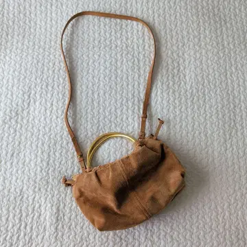 ZARA 메탈 핸들 스플릿 스웨이드 미니 보스턴 백