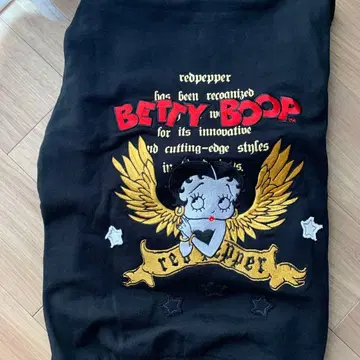 BETTY BOOP 자수 블랙 집업 후드티