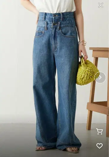 [ Q.anos ] 오버랩 와이드 데님