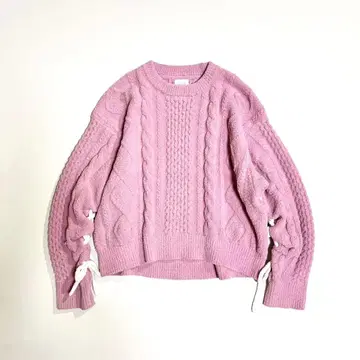 젤라또피케 발렌타인 케이블 짜임 니트 룸웨어 리본