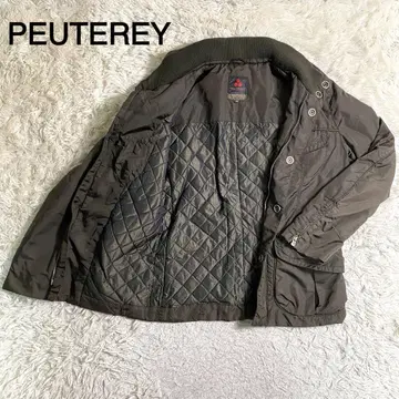 PEUTEREY 브라운 이너 퀼팅 후드 수납 나일론 자켓