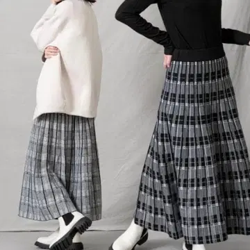 [새상품] 리버서블 니트 스커트 롱 기장