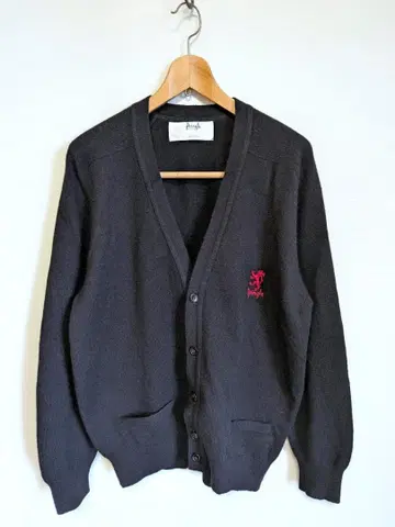 영국제 프링글 오브 스코틀랜드 램스울 가디건 니트 자수