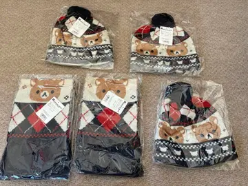 리락쿠마 니트 모자 머플러