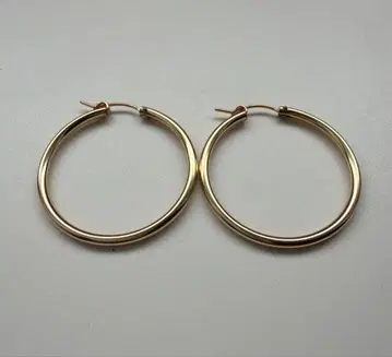 레스블리스 심플 골드 후프 귀걸이 (K14GF) L 사이즈