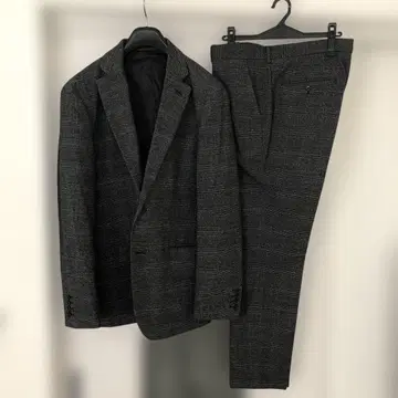 새상품급 GU 그레이 계열 체크 무늬 멜톤 수트 XL