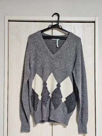 [ 남성용 ] 브리티시 오픈 골프 V넥 스웨터 아가일 x 그레이 L