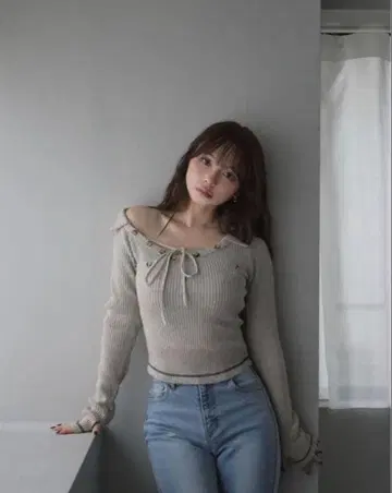 andmary Anita 버튼 니트 탑