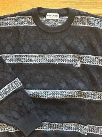 Black & White 남성용 니트 스웨터 LL