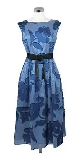 미사용 새상품 엠즈 그레이시 꽃무늬 자카드 리본 원피스