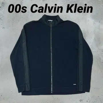 00s Calvin Klein 블랙 풀 집업 저지 L 사이즈