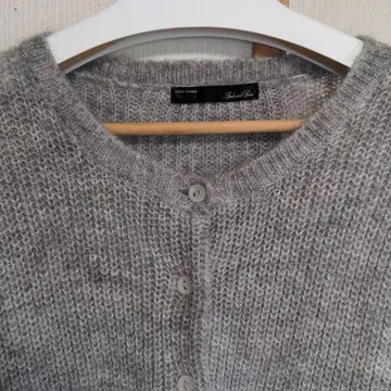 스픽앤스팬 라이트 그레이 모헤어 니트 가디건