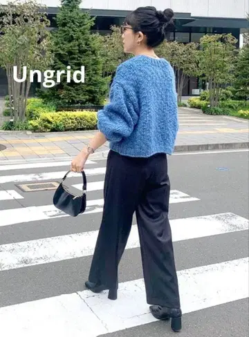 거의 미사용 Ungrid 센터 프레스 루즈 팬츠/S/그레이