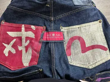 [ 초레어 ] EVISU 컬러풀 하트 디자인 데님 30x34